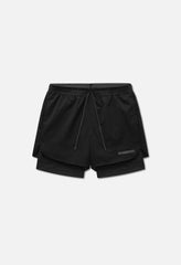 Grid-Mesh Sprint Shorts / Black