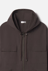 Vero Brushed Nylon Hooded Trench / Charcoal