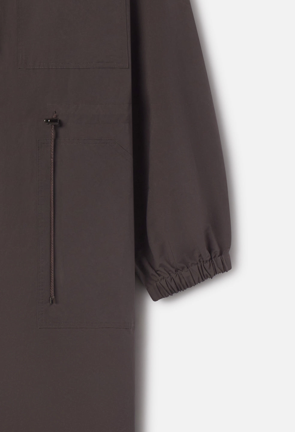 Vero Brushed Nylon Hooded Trench / Charcoal