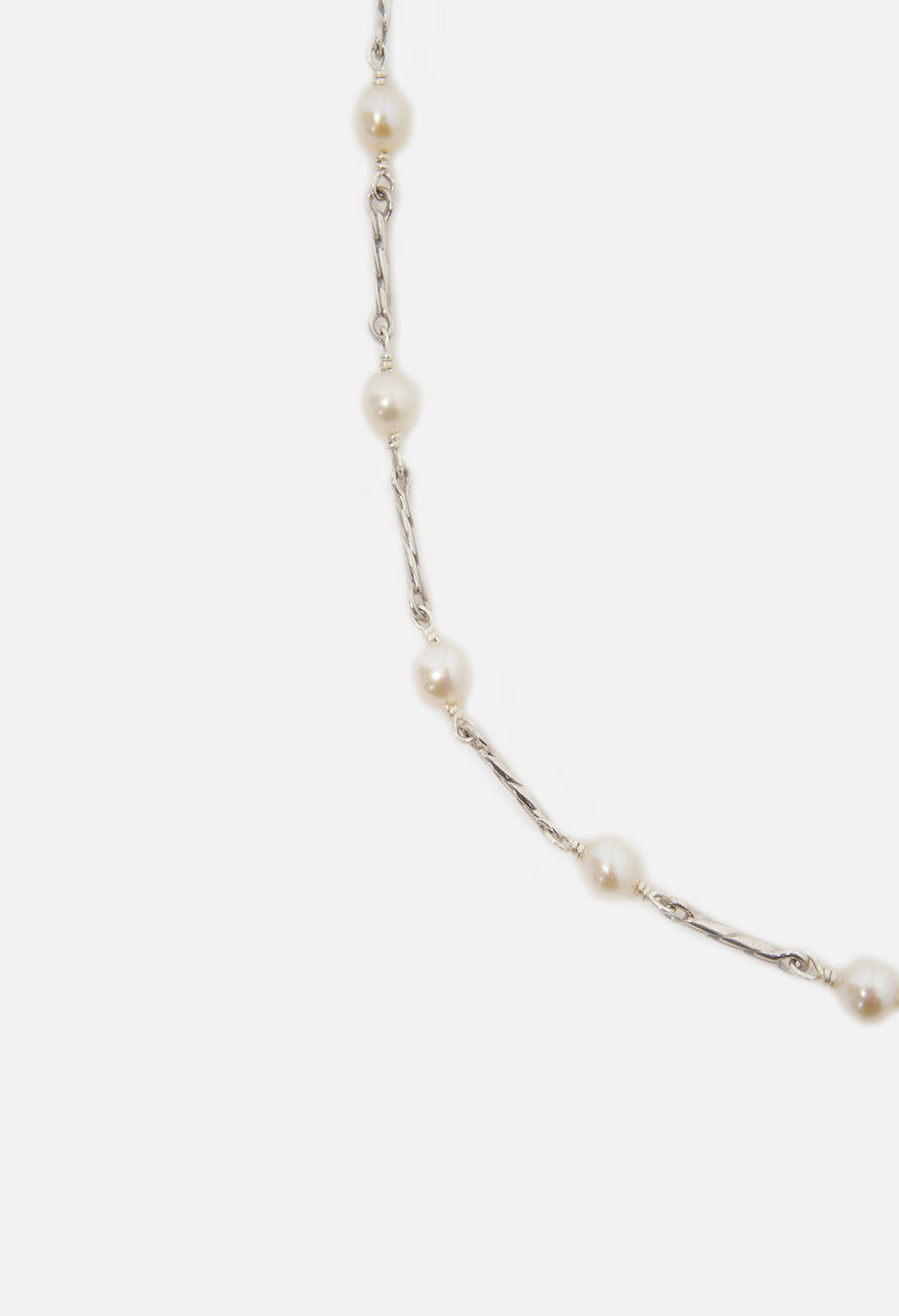 John Elliott X M.A.R.S Twist Link X Pearl Necklace / Silver
