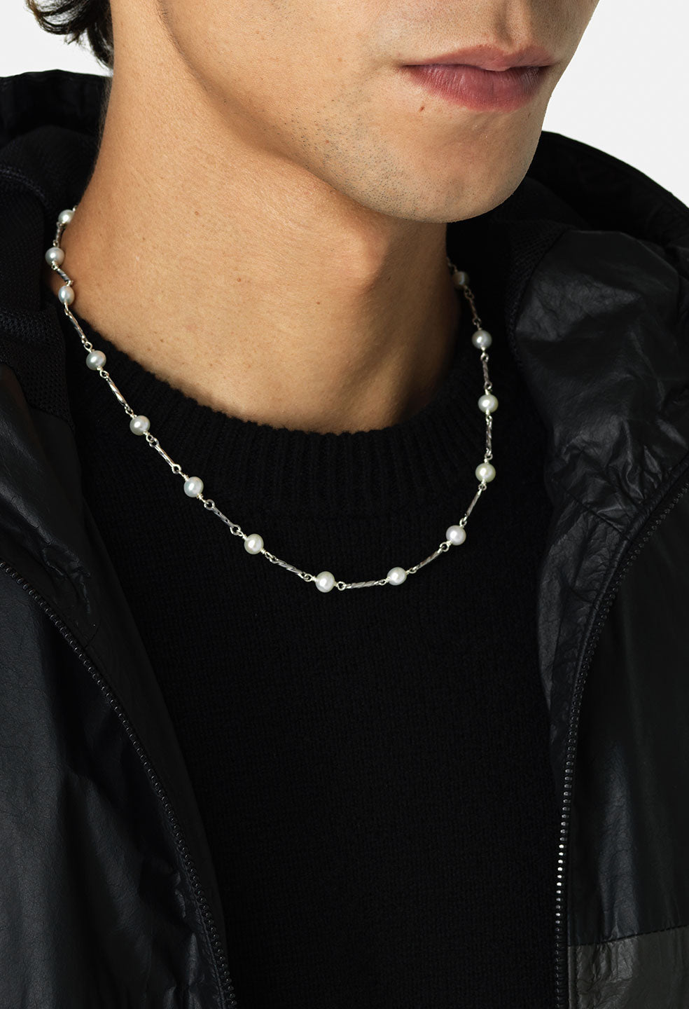 John Elliott X M.A.R.S Twist Link X Pearl Necklace / Silver