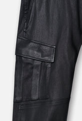 Leather Slim Tactical Cargo / Black