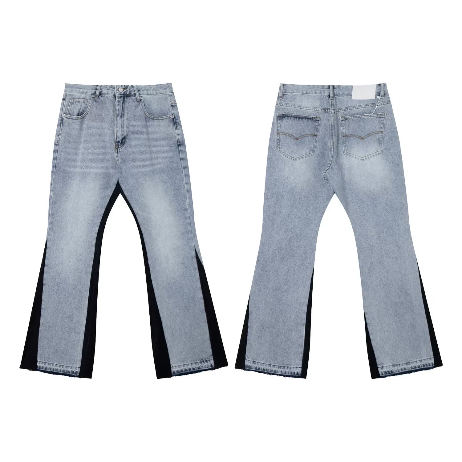 Gallery Dept Light‑Wash Black‑Panel Flare Jeans