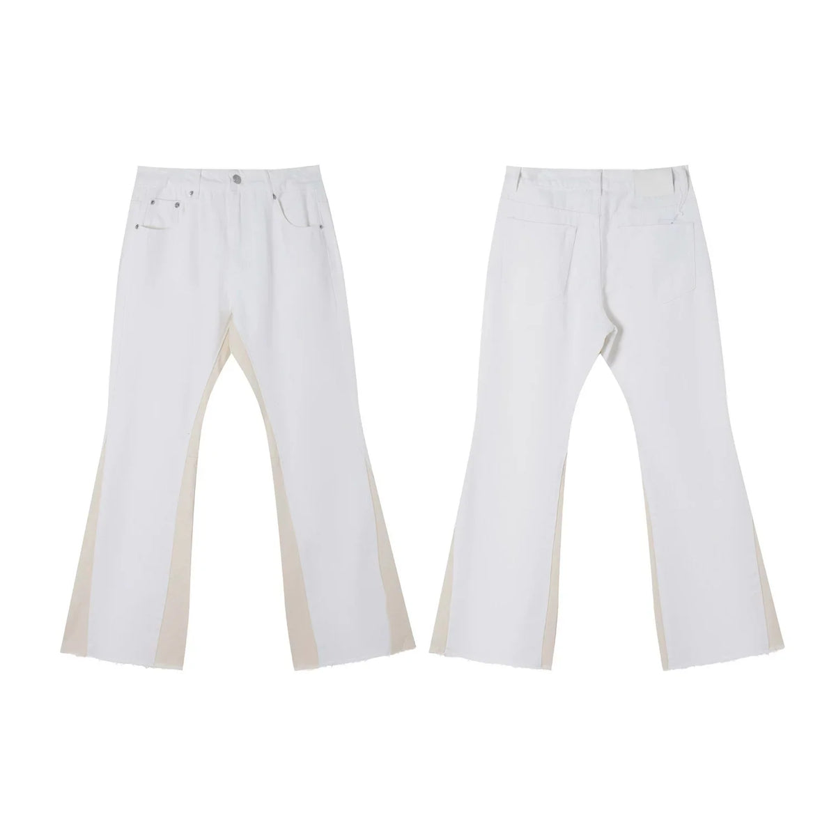 Gallery Dept White Beige‑Splice Flare Jeans