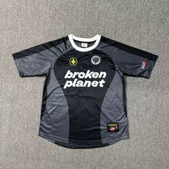 Broken Planet Embroidered Mesh Color Block T-Shirt