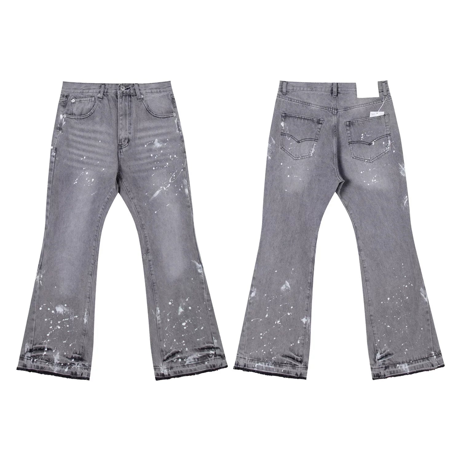 Gallery Dept Grey‑Wash Paint‑Splatter Flare Jeans