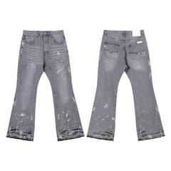 Gallery Dept Grey‑Wash Paint‑Splatter Flare Jeans