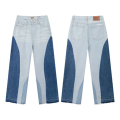 Gallery Dept Two‑Tone Blue Splice Flare Jeans