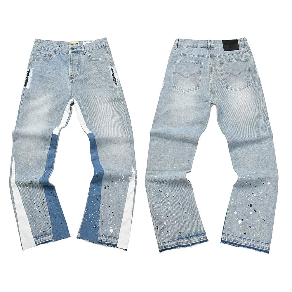 Gallery Dept Two‑Tone Side‑Splice Washed Jeans
