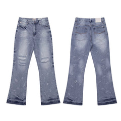 Gallery Dept Light‑Wash Ripped Paint‑Speck Jeans