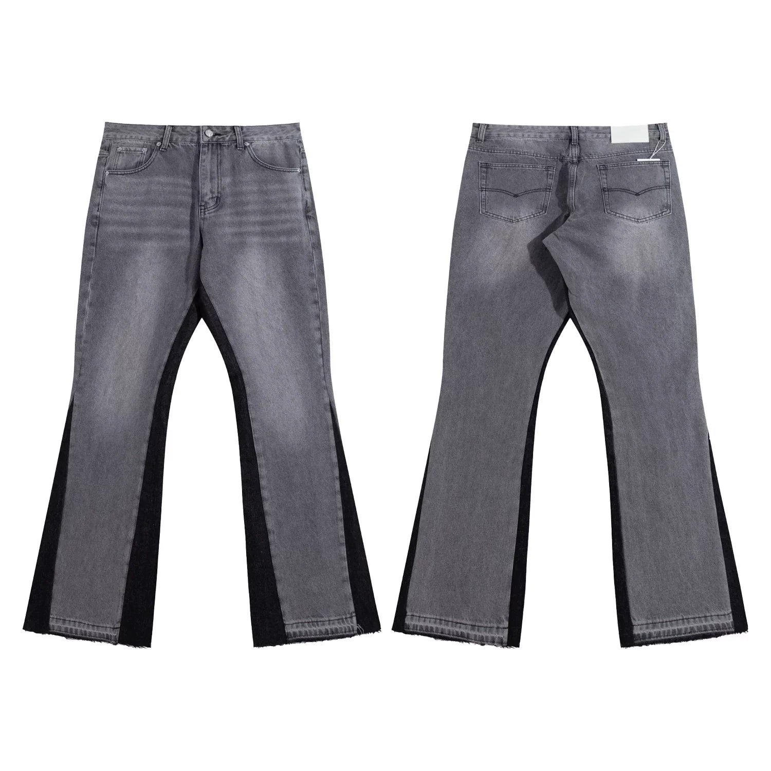 Gallery Dept Black‑Side‑Panel Grey Flare Jeans