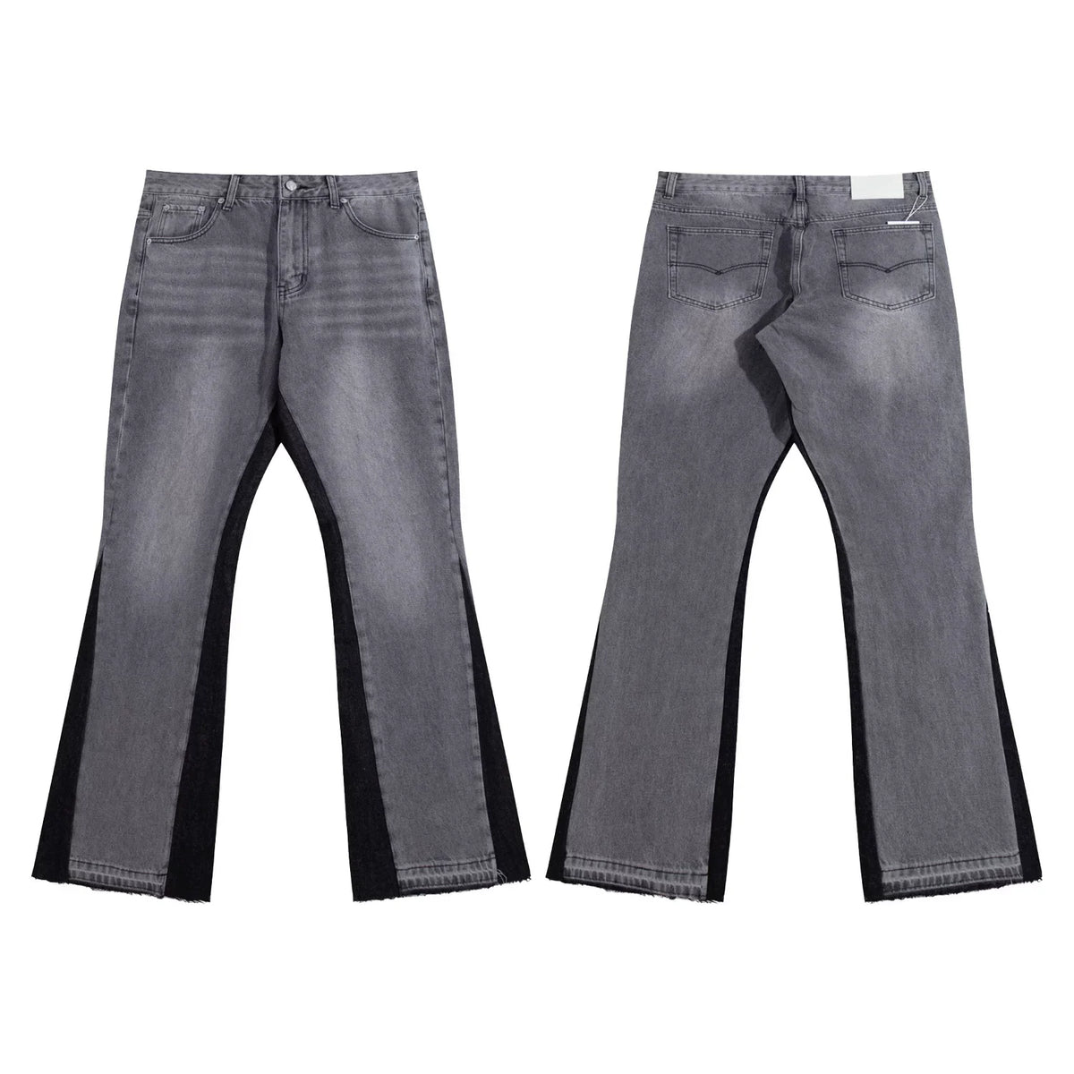 Gallery Dept Black‑Side‑Panel Grey Flare Jeans