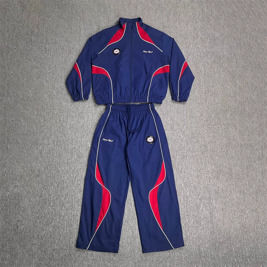 Broken Planet Color Block Stand Collar Tracksuit Set