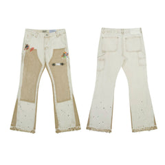 Gallery Dept Beige Floral Patch‑Work Flare Jeans