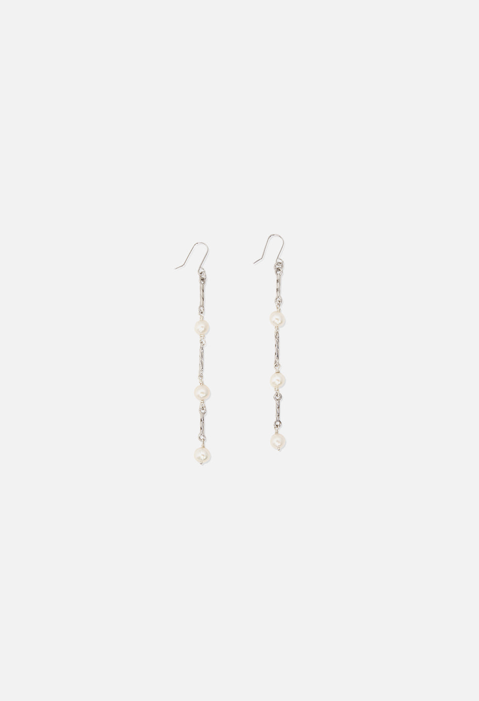 John Elliott X M.A.R.S Twist Link Pearl Earrings / Silver