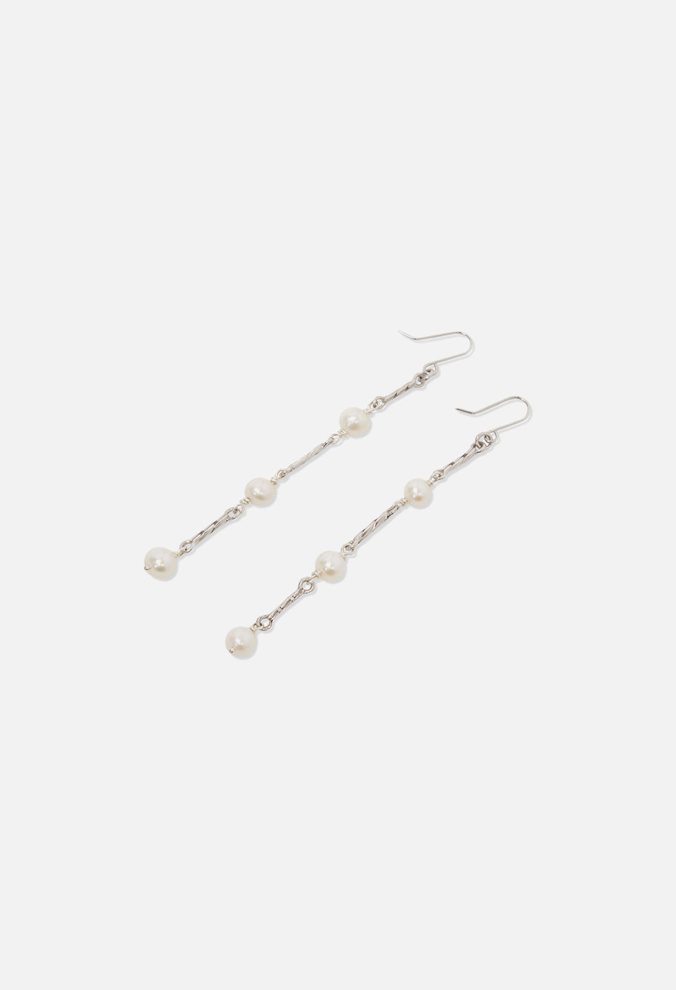 John Elliott X M.A.R.S Twist Link Pearl Earrings / Silver