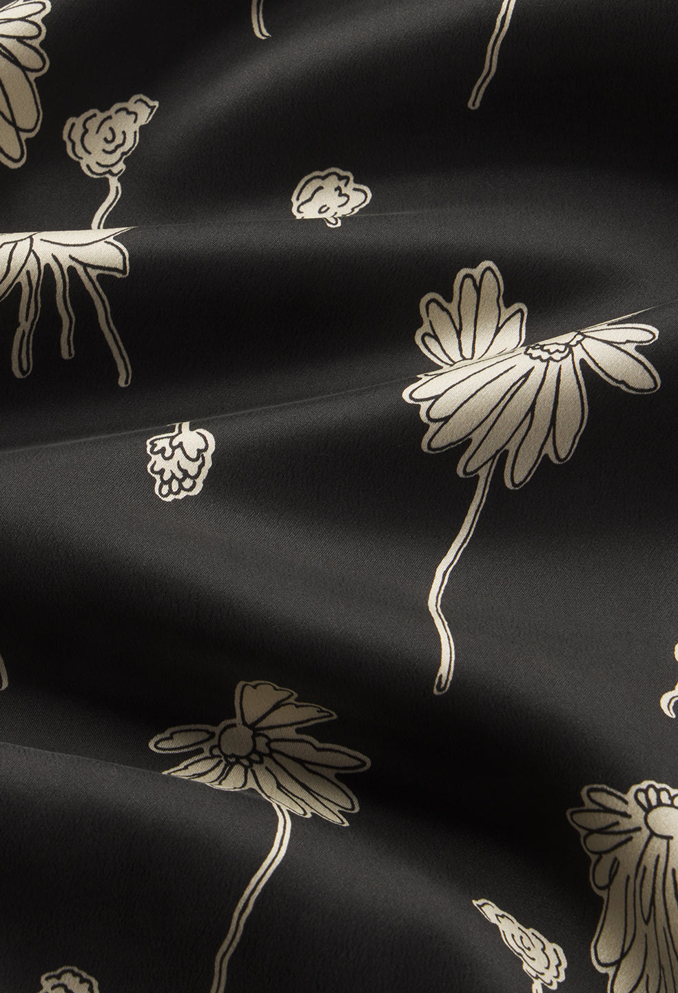Brushed Silk Button Up / Field Sketch Black x Salt