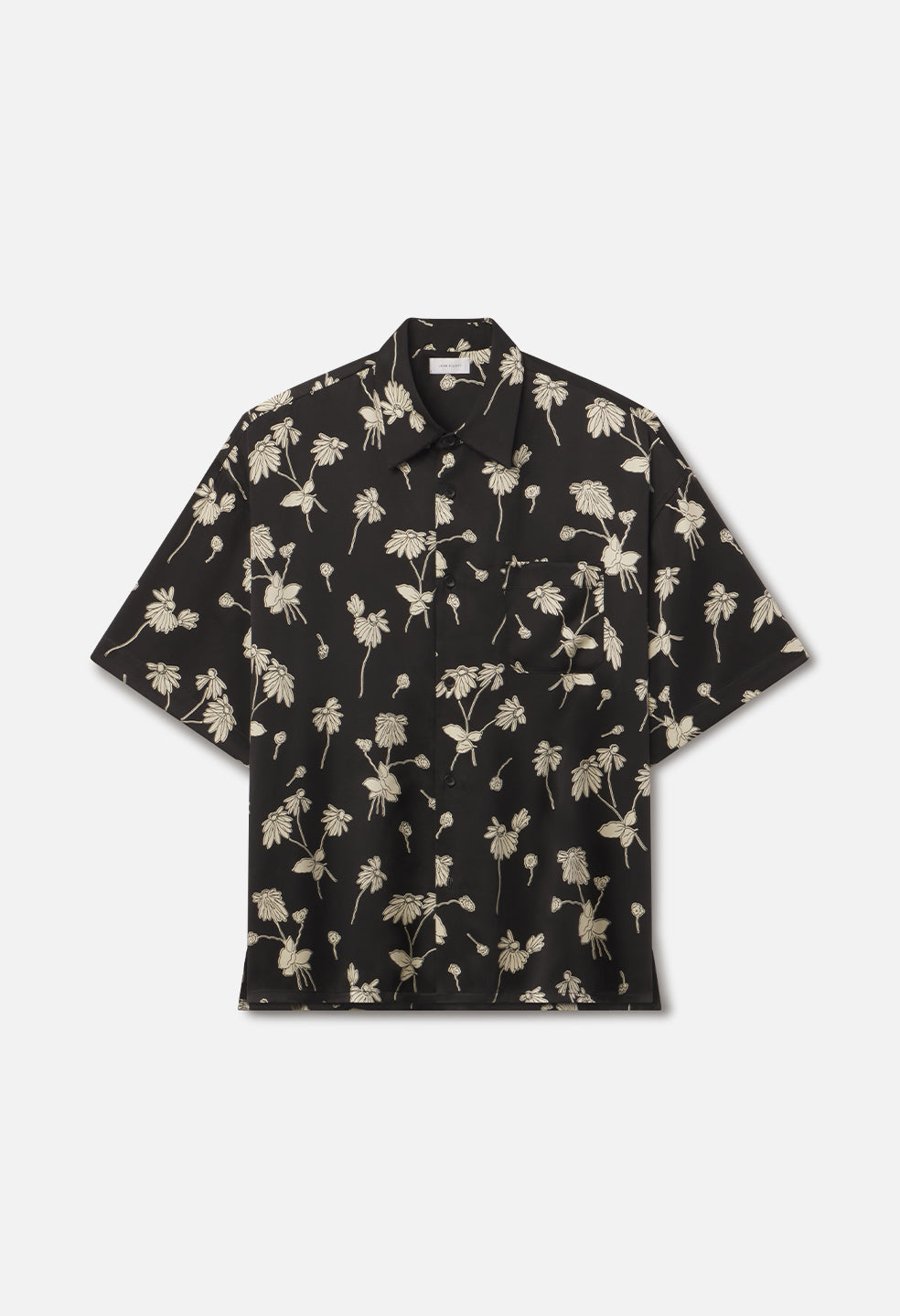 Brushed Silk Button Up / Field Sketch Black x Salt