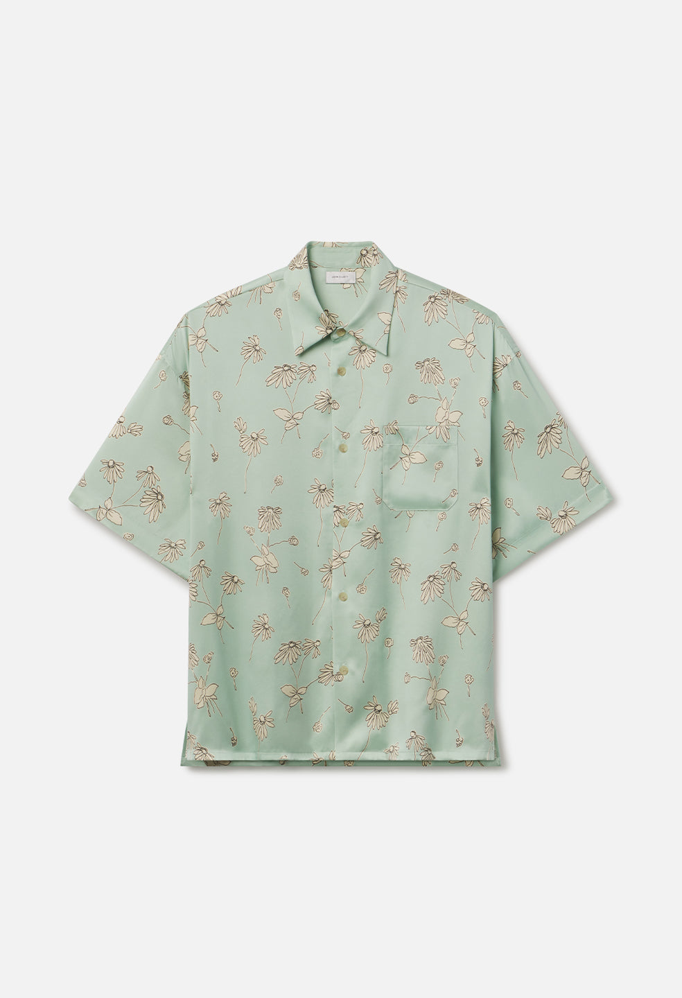Brushed Silk Button Up / Field Sketch Celadon x Salt