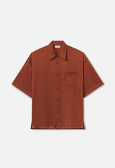 Brushed Silk Button Up / Rust