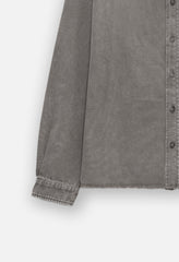Solid Hemi Oversized Shirt / Washed Black