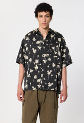 Brushed Silk Button Up / Field Sketch Black x Salt