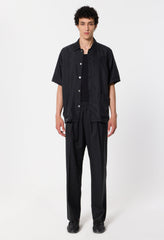 Cupro Smoking Shirt / Black