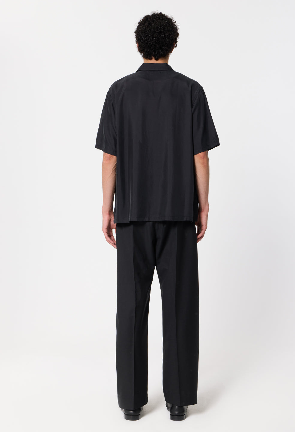 Cupro Smoking Shirt / Black