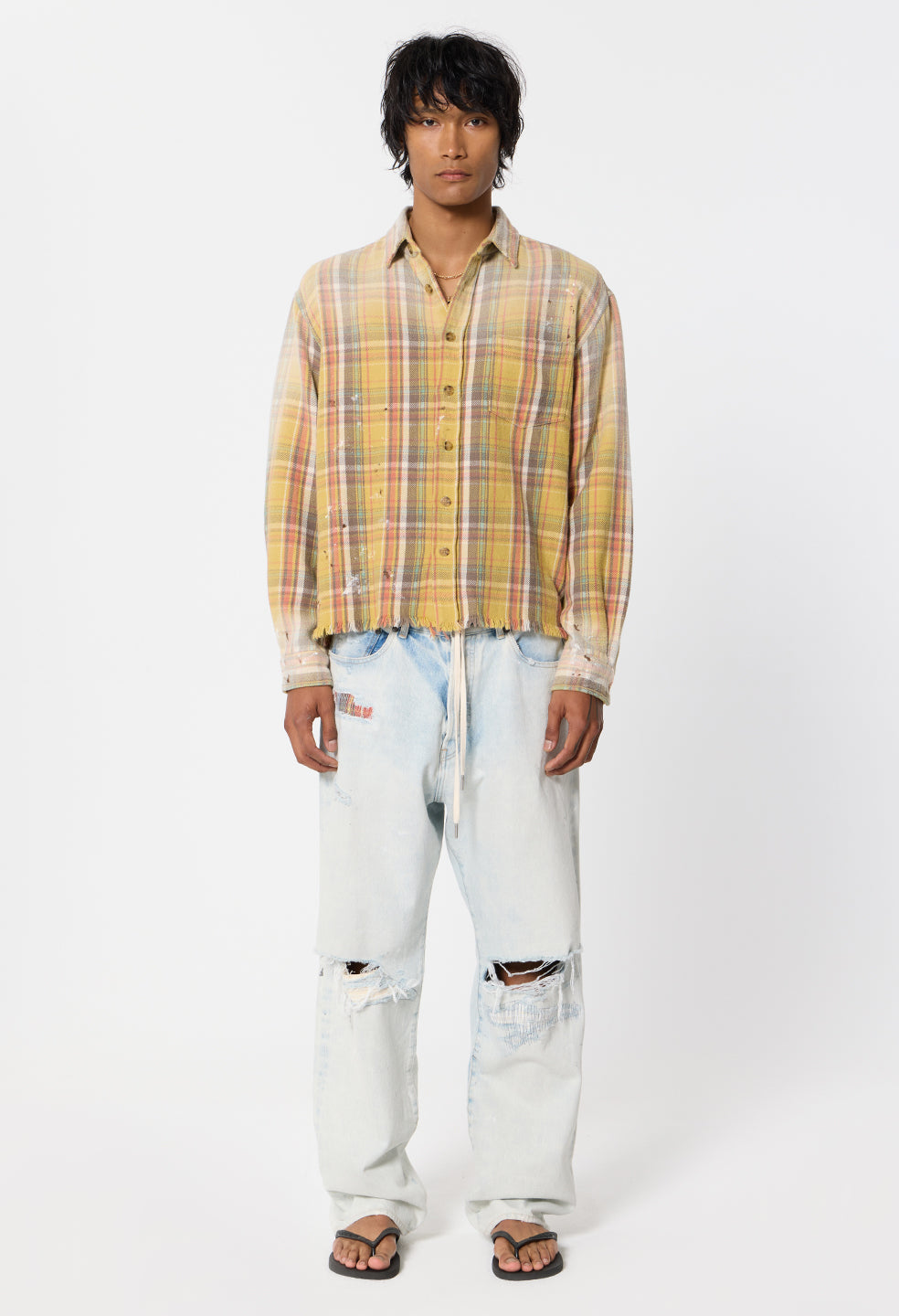 Odeon Hemi Oversized Shirt / Vintage Yellow Plaid