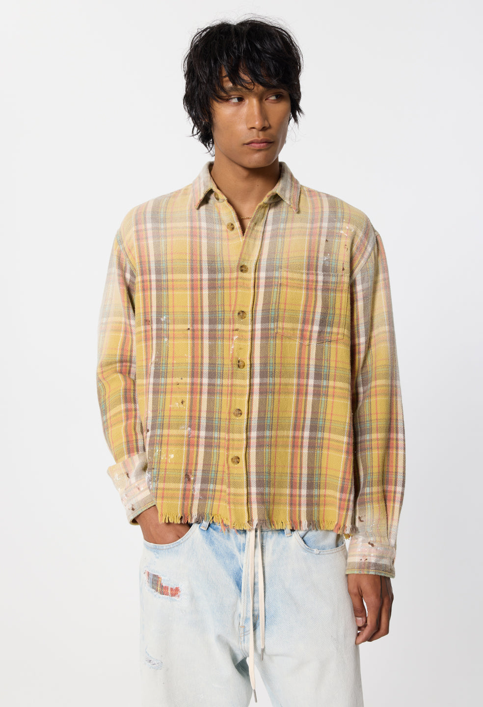 Odeon Hemi Oversized Shirt / Vintage Yellow Plaid