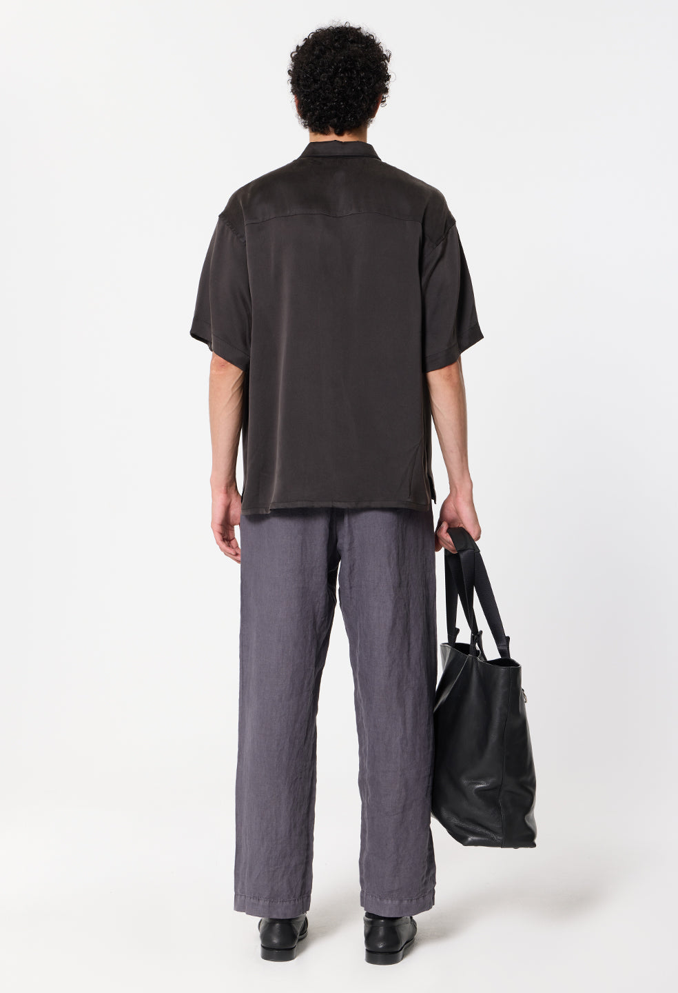 Brushed Silk Button Up / Black