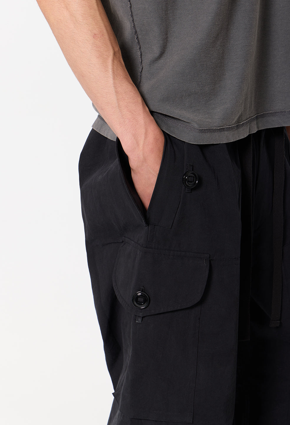 Canopy Cotton Cargo Pants / Black
