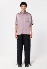 Brushed Silk Button Up / Plum