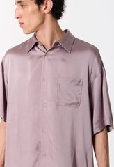 Brushed Silk Button Up / Plum