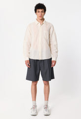 Wool Wide Easy Shorts / Charcoal