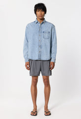 Denim Cloak Button Up / Acid Wash