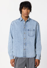 Denim Cloak Button Up / Acid Wash