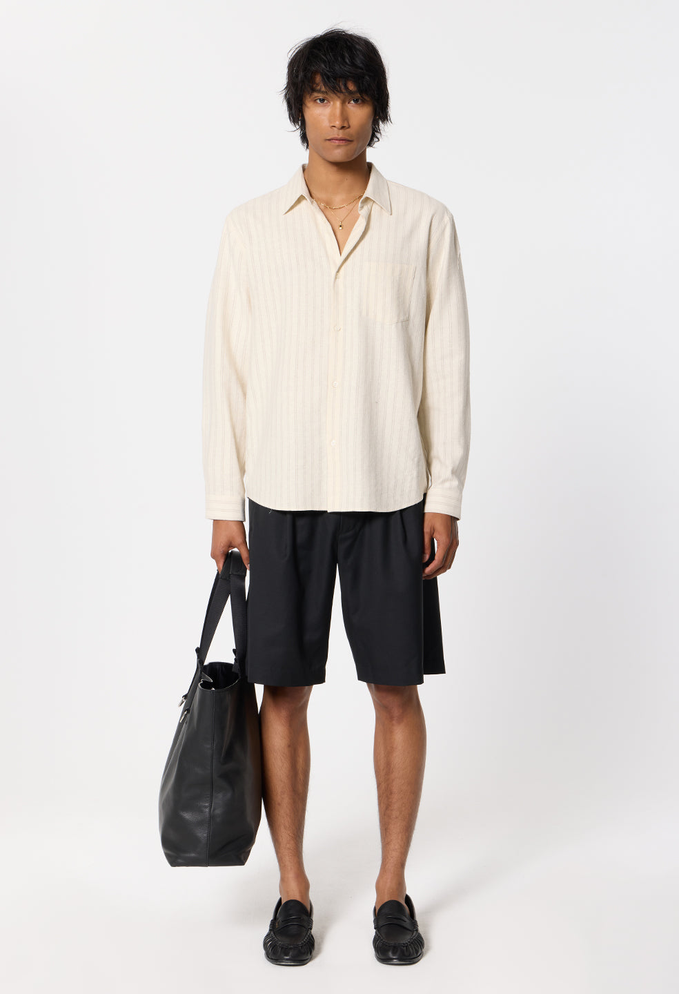 Wool Wide Easy Shorts / Black
