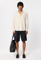 Wool Wide Easy Shorts / Black