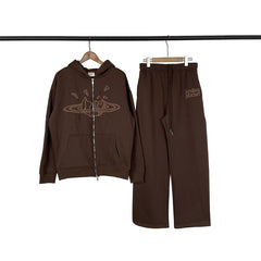 Broken Planet Puff Print Fleece Hooded Sweatsuit Set