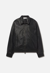 Leather Curson Bomber / Black
